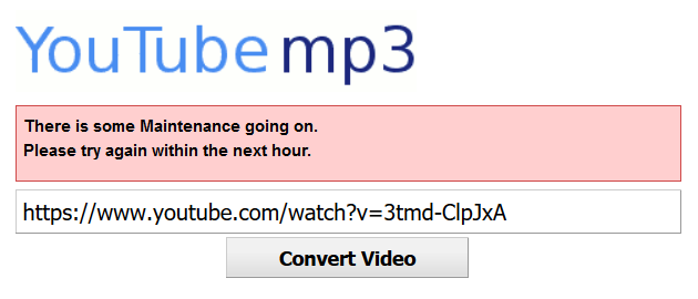 The stream ripping service offered on YouTube-mp3.org is no longer working.